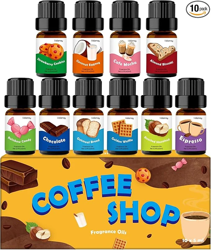 Safe Fragrance Oil for Candle Soap Making Holamay Coffee Shop Set Premium Prestigious