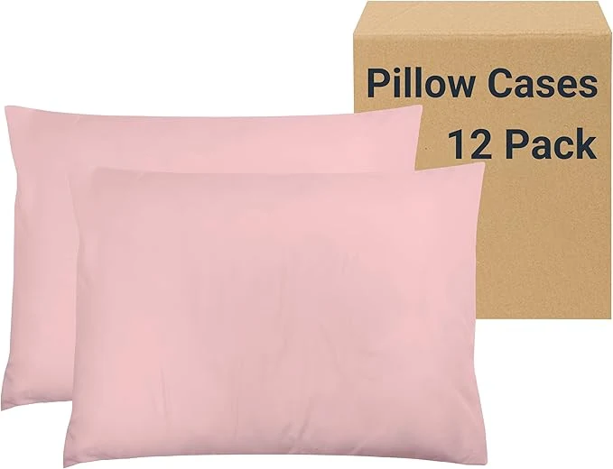 Durable ZPECC Pillow Cases Standard Size Set of 12 20×26 Envelope Closure Pillowcases Soft Plain Brushed Microfiber Covers Hypoallergenic Breathable Pink Original Design