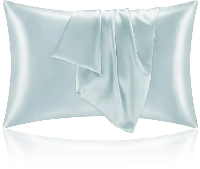 Premium BEDELITE Satin Pillowcase for Hair and Skin Super Soft and Cooling Similar to Silk Pillow Cases 2 Pack with Envelope Closure Gift for Women Men 20 quot x36 quot King Size Stone Blue Genuine