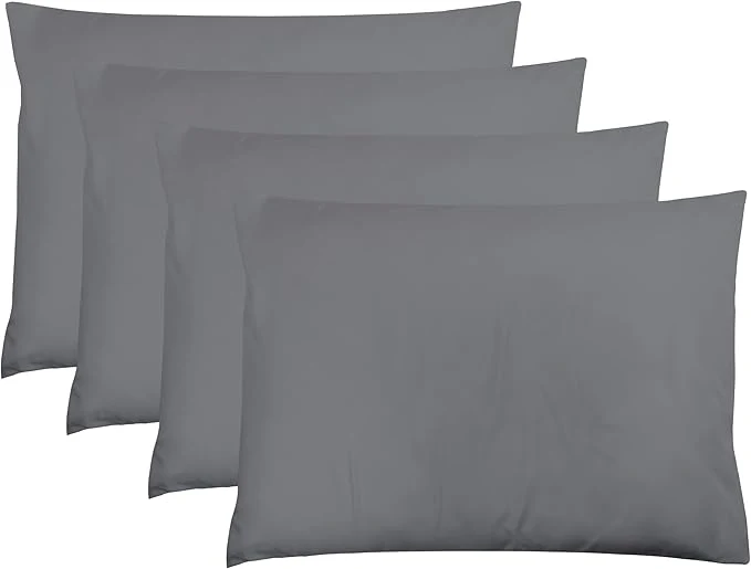 Verified ZPECC Dark Gray Pillow Cases Queen Size Set of 4 20×30 Envelope Closure Pillowcases Soft Plain Brushed Microfiber Covers Hypoallergenic Breathable First-Class