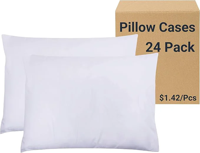 Versatile ZPECC White Pillow Cases Bulk 24 Pack – Standard Pillowcases with Envelope Closure Soft Brushed Microfiber Pillow Cover for Hotel Airb amp bs Hospital Bedding Essential Stylish