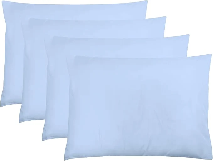 Selected ZPECC Pillow Cases Queen Size Set of 4 20×30 Envelope Closure Pillowcases Soft Plain Brushed Microfiber Covers Hypoallergenic Breathable Light Blue Refined