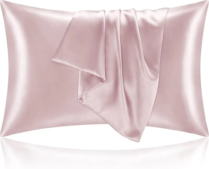 Convenient BEDELITE Satin Pillowcase for Hair and Skin Super Soft and Cooling Similar to Silk Pillow Cases 2 Pack with Envelope Closure Gift for Women Men 20 quot x40 quot King Size Lotus Pink Comfortable