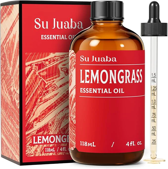Authentic SU JUABA Lemongrass Essential Oil 4 Oz Pure Natural Aromatherapy Oil First-Class