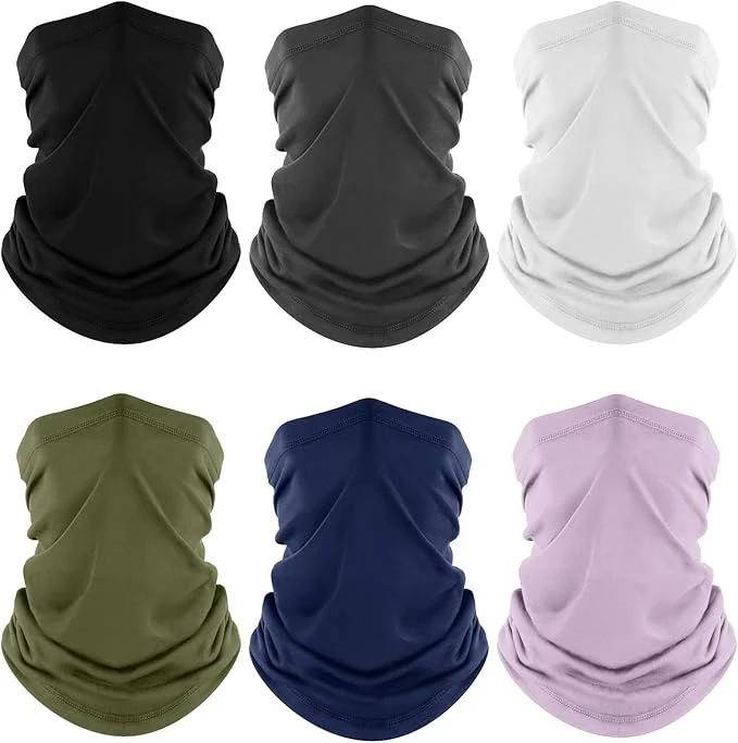Flexible Fuinloth Neck Gaiter 6 Pack Cooling UV Protection Bandana Face Mask Gator Scarf Breathable