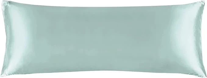 Exceptional BEDELITE Satin Body Pillow Cover Super Soft and Cooling Body Pillow Pillowcase for Hair and Skin Breathable Silky Full Long Pillowcase Cover 20 quot x54 quot Haze Blue Minimalist