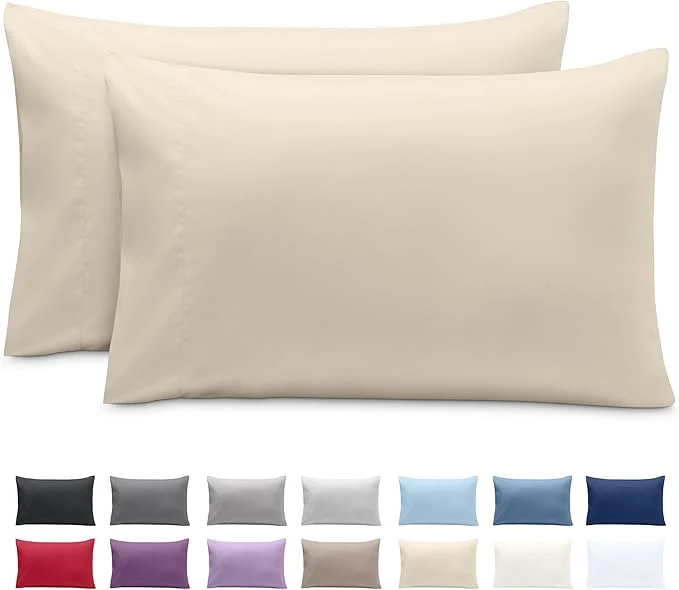 Exclusive Bare Home Microfiber Pillow Cases – Queen Size Set of 2 – Cooling Pillowcases – Double Brushed – Easy Care – Envelope Closure Queen Pillowcase Set of 2 Sand World-Class