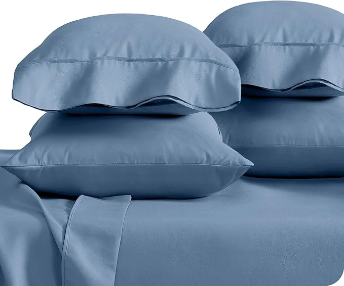 Eco-Friendly Bare Home Microfiber Bulk Pillow Cases – King Set of 4 – Cooling Pillowcases – Double Brushed – Coronet Blue Pillowcases 4 Pack – Easy Care King – 4 Pack Coronet Blue Consistent