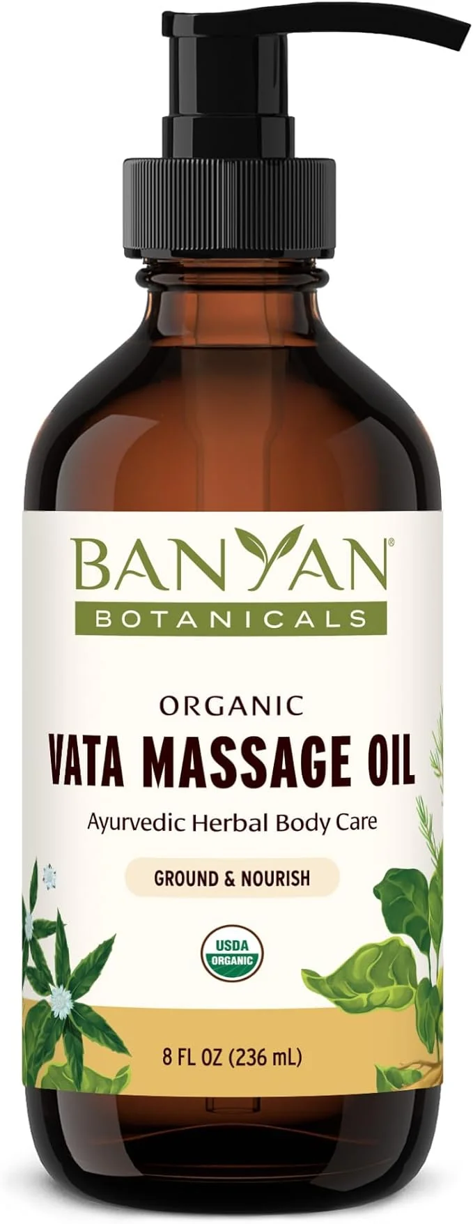 Elegant Banyan Botanicals Vata Massage Oil – Organic Herbal Massage Oil Comfortable