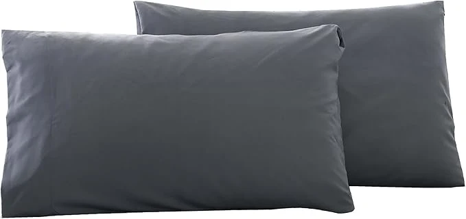 Superior Microfiber Bed Pillowcases 2 Pack King Size Super Soft Bed Pillow Covers Envelope Closure Wrinkle Fade and Stain Resistant 20×36 Grey Natural