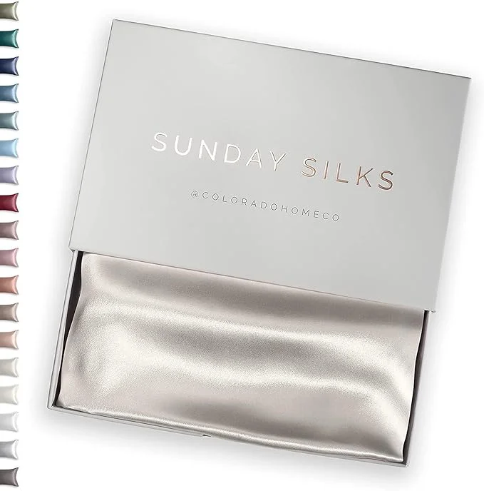 Exclusive SUNDAYSILKS™ Premium Silk Pillow Cases Mulberry Silk Pillowcase with Zipper All Sides 22 Momme Grade 6A Silk Standard Queen King Size Off White Advanced