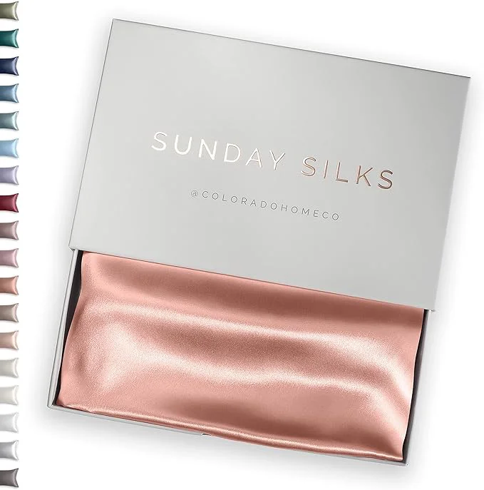 Responsible SUNDAYSILKS™ Premium Silk Pillow Cases Mulberry Silk Pillowcase with Zipper All Sides 22 Momme Grade 6A Silk Standard Queen King Size Rose Gold Safe