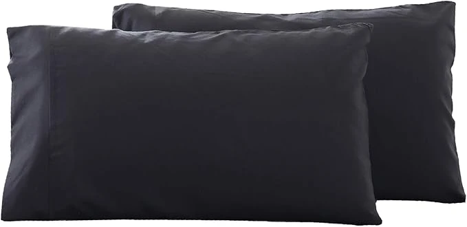 Flexible Microfiber Standard Bed Pillowcases 2 Pack Super Soft Bed Pillow Covers Envelope Closure Wrinkle Fade and Stain Resistant 20×26 Black Innovative