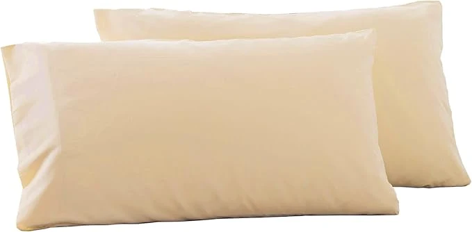 Fine Crafted Microfiber Bed Pillowcases 2 Pack King Size Super Soft Bed Pillow Covers Envelope Closure Wrinkle Fade and Stain Resistant 20×36 Beige Stylish