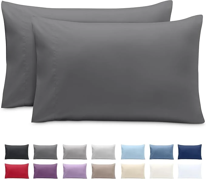 Artisan Bare Home Microfiber Pillow Cases – Toddler Size Set of 2 Cooling Pillowcases Double Brushed Grey Pack Easy Care Toddler Pillowcase 2 Grey Environmentally Friendly