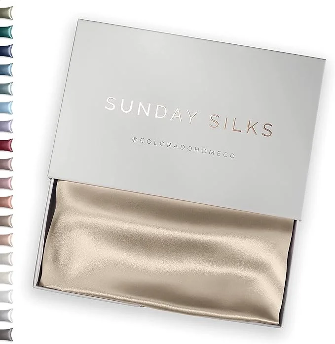 Elite SUNDAYSILKS™ Silk Pillow Cases Pure Silk Pillowcase All Sides 22 Momme Highest Grade 6A Silk Pillowcase for Hair and Skin King Queen Mulberry Silk Pillow Case Zipper Oat Milk Original