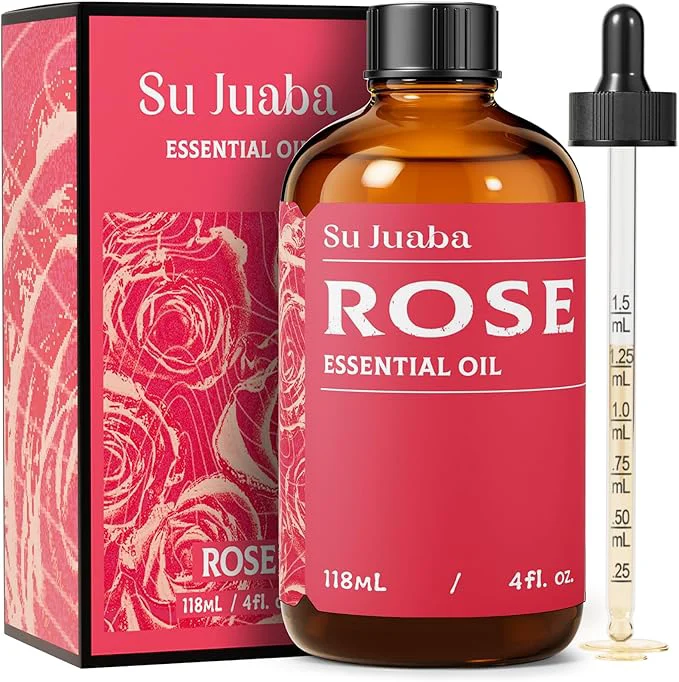 Breathable SU JUABA Rose Essential Oil 4 Fl Oz Pure Rose Oil Premium