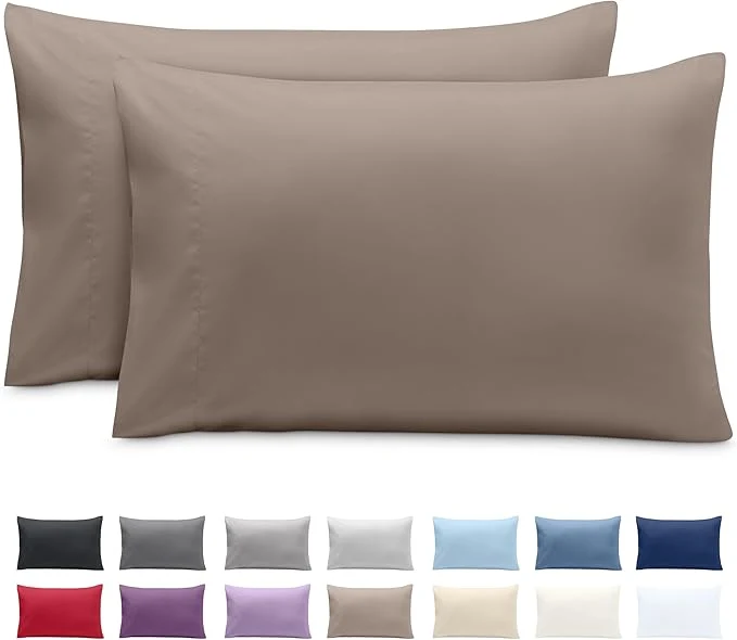 Superior Bare Home Microfiber Pillow Cases – King 20×36 – Cooling Pillowcases – Double Brushed – Easy Care – Envelope Closure King Pillowcase Set of 2 Taupe Healthy
