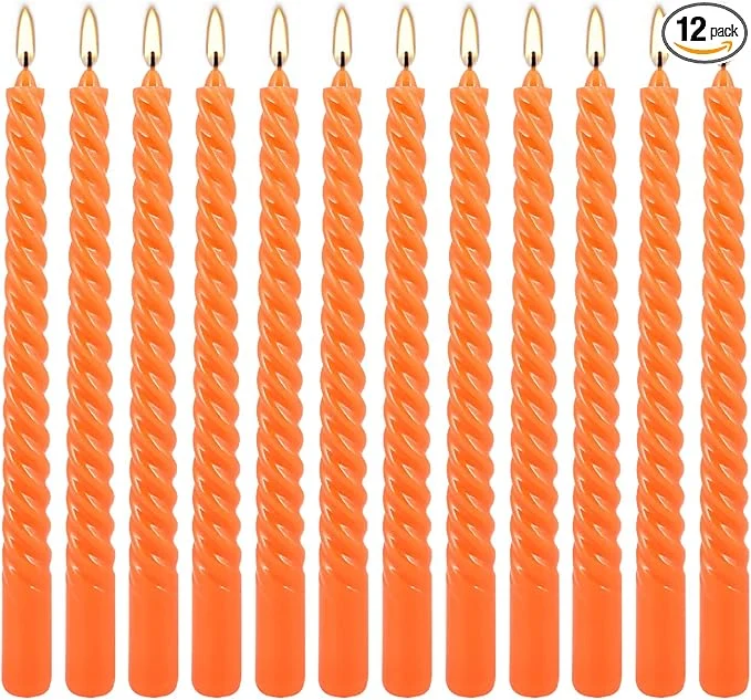 Environmentally Friendly WPONSZU 12 Pack 10 Inch Spiral Taper Candle Set Unscented Dripless Candlesticks Comfortable