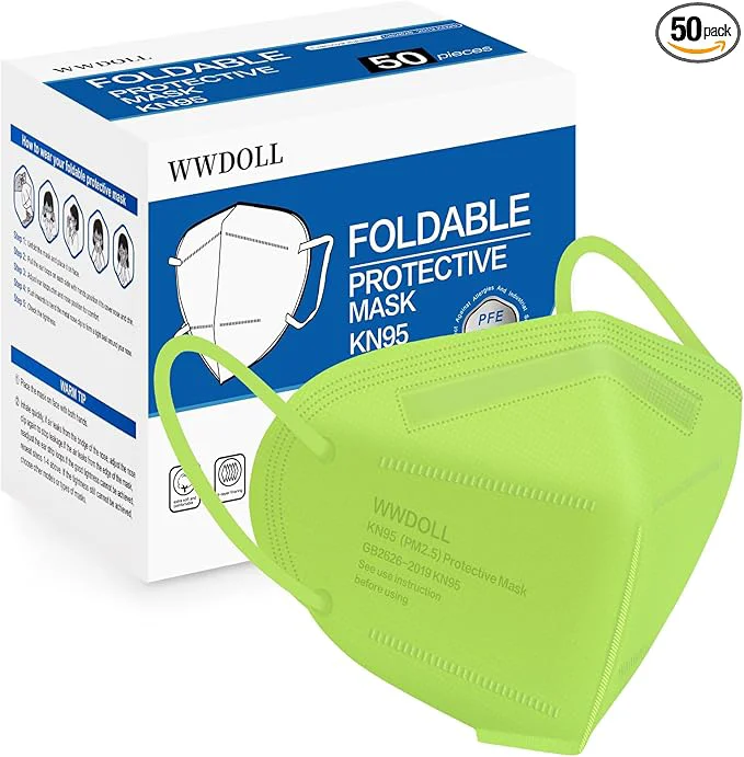 Relaxed WWDOLL KN95 Face Mask 50 Pack 5-Layers Breathable KN95 Masks Effective
