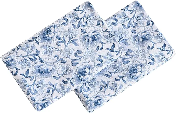 Premium Material Laura Ashley Home – Standard Pillowcase Set Cotton Sateen Bedding Smooth amp Wrinkle-Resistant Lorelei Dark Blue 2 Piece Trusted