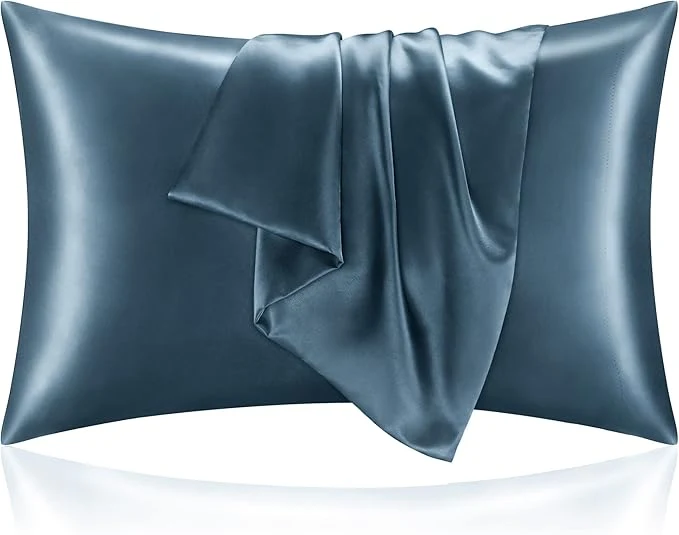Elegant BEDELITE Satin Pillowcase for Hair and Skin Super Soft and Cooling Similar to Silk Pillow Cases 2 Pack with Envelope Closure Gift for Women Men 20 quot x30 quot Queen Size Bluesteel Outstanding