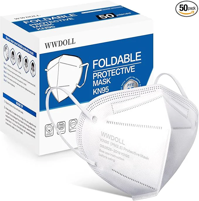Lightweight WWDOLL KN95 Face Mask 50 Pack KN95 Masks 5-Layer Breathable Mask Innovative