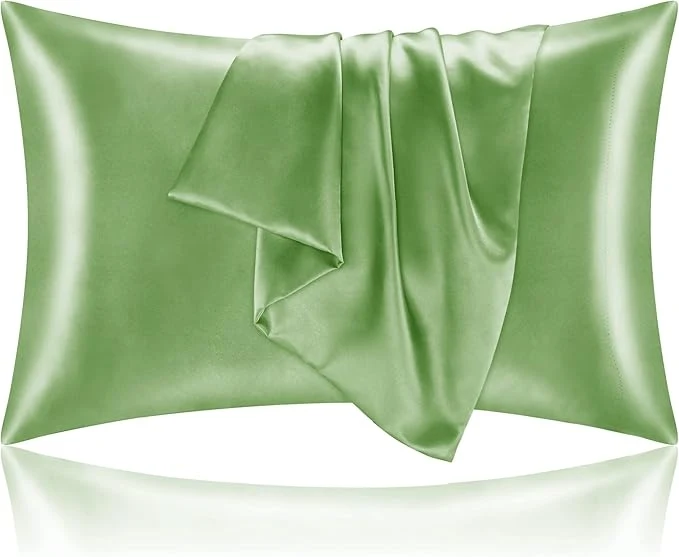 Top-Quality BEDELITE Satin Pillowcase for Hair and Skin Super Soft and Cooling Similar to Silk Pillow Cases 2 Pack with Envelope Closure Gift for Women Men 20 quot x36 quot King Size Sage Green User-Friendly