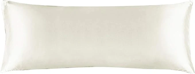 Safe BEDELITE Satin Body Pillow Cover Super Soft and Cooling Body Pillow Pillowcase for Hair and Skin Breathable Silky Full Long Pillowcase Cover 20 quot x54 quot Ivory Secure