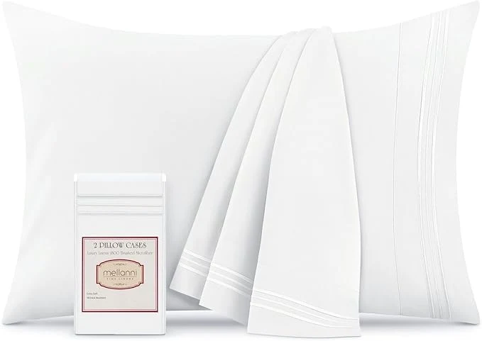 Carefully Designed Mellanni Pillow Cases – Luxury Extra Soft Cooling Pillow Covers – 2 PC Iconic Collection Pillowcases – Envelope Closure Standard Queen 20 quot x 30 quot White Advanced