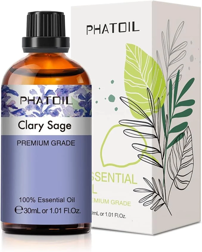 Practical Clary Sage Essential Oil 1.01Fl.Oz PHATOIL Pure Essential Oil Singles Easy-to-Use
