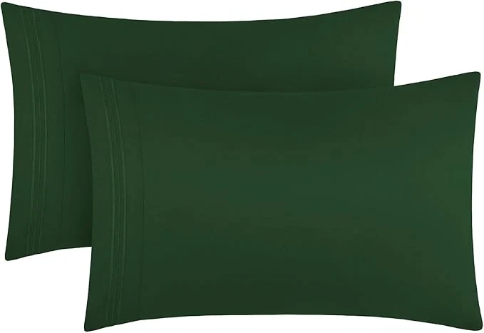 Fast Mellanni Pillow Cases – Luxury Extra Soft Cooling Pillow Covers – 2 PC Iconic Collection Pillowcases – Envelope Closure Standard Queen 20 quot x 30 quot Emerald Green Pure
