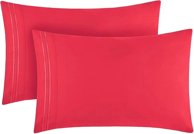 Safe Mellanni Pillow Cases – Luxury Extra Soft Cooling Pillow Covers – 2 PC Iconic Collection Pillowcases – Envelope Closure Standard Queen 20 quot x 30 quot Hot Pink Optimized