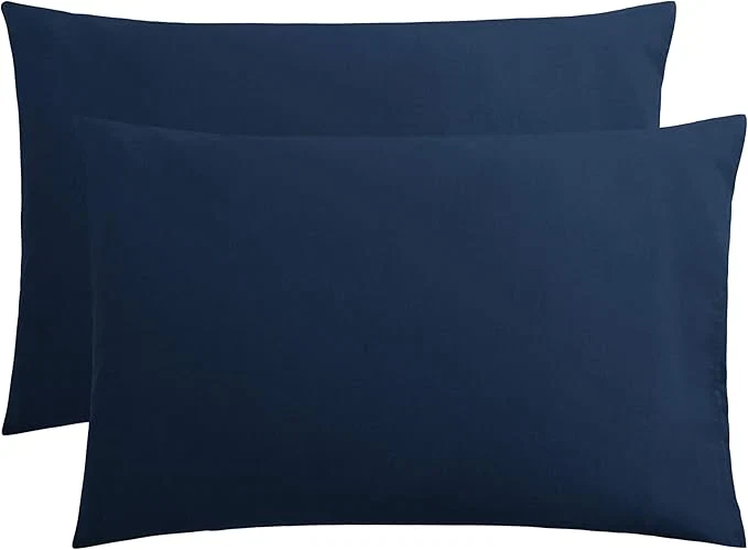 Exclusive FLXXIE Pillow Cases Queen Soft Microfiber Pillow Covers with Envelope Closure Wrinkle Resistant Pillowcases 2 Piece Set 20×30 Navy Long-Lasting