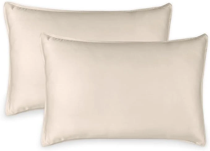 Verified Queen Pillowcases by Pure Bamboo Organic Viscose Derived from Bamboo Luxuriously Soft amp Cooling Double Stitching Envelope Closure 2 Queen Pillowcases Creme Outstanding