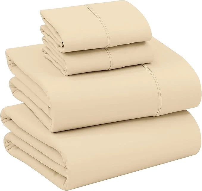 Proven RUVANTI Cotton Sheets – Full Size Percale Bedding Cooling amp Breathable Durable with a Crisp Soft amp Comfortable Feel 16 quot Deep Pocket 4-Piece Set Beige Superior