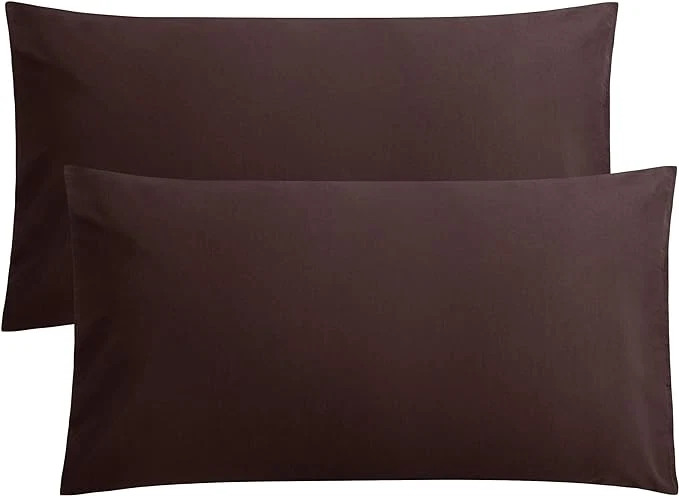 Powerful FLXXIE King Pillow Cases Set of 2 Soft Microfiber Pillow Covers with Envelope Closure Wrinkle Fade and Stain Resistant Pillowcases 20×36 Dark Brown Secure