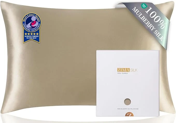 Practical ZIMASILK Pure Mulberry Silk Pillow Cases for Hair and Skin Soft Hypoallergenic amp Smooth Both Sides Grade 6A Silk with Hidden Zipper Gift for Women Men 1pc Toddler 13 39 39 x18 39 39 Taupe Selected