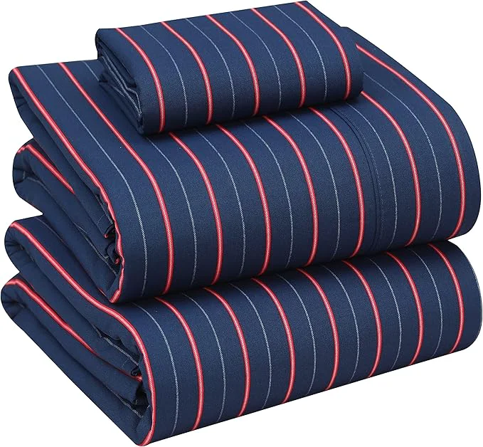Safe RUVANTI Cotton Sheets – Twin Size Percale Bedding Cooling amp Breathable Floral Design Durable with a Crisp Soft amp Comfortable Feel 16 quot Deep Pocket 3-Piece Set Nautical Fashionable