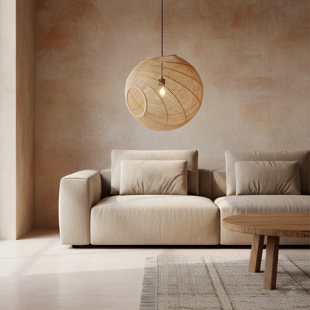 Trendy Luna lamp Sphere natural Crafted