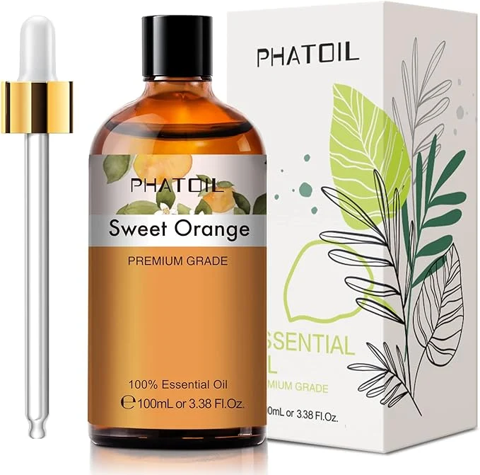 Enhanced Sweet Orange Essential Oil 3.38Fl.Oz PHATOIL Pure Essential Oil Singles Safe