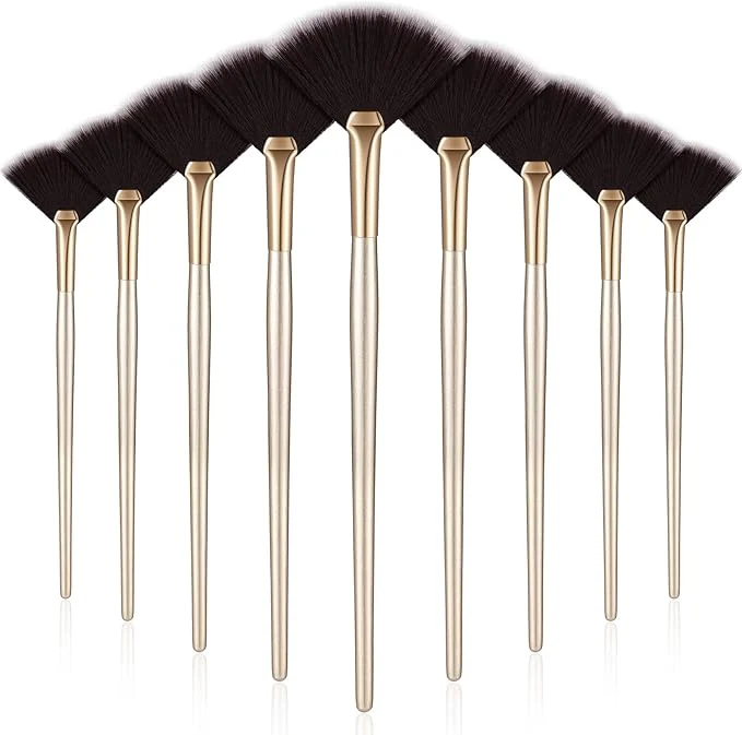 Premium Material 9 Pieces Facial Fan Mask Brushes Soft Facial Applicator Brushes Tools Practical