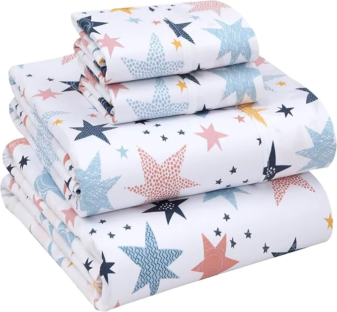 Prestigious RUVANTI Cotton Sheets – Queen Size Percale Bedding Cooling amp Breathable Floral Design Durable with a Crisp Soft amp Comfortable Feel 16 quot Deep Pocket 4-Piece Set Fault Star High-Performance