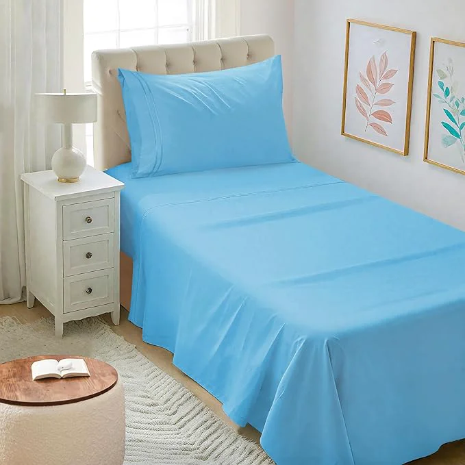 Reliable Mejoroom Twin XL Sheet Set – Hotel Luxury Microfiber Sheet amp Pillowcase Sets Fits College Dorm Room Mattress – Soft Breathable Wrinkle amp Fade Resistant – 3 Piece Denim Blue Professional
