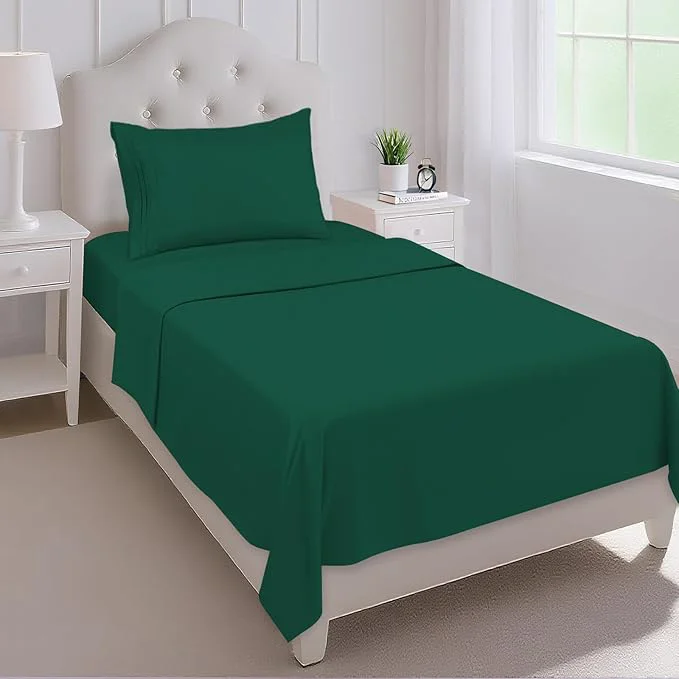 Unique Mejoroom Twin Sheet Set – Hotel Collection Twin Sheets – Bedding Sheets amp Pillowcases with Deep Pocket Fitted Sheet Breathable Wrinkle amp Fade Resistant – 3 Piece Emerald Green Comfortable