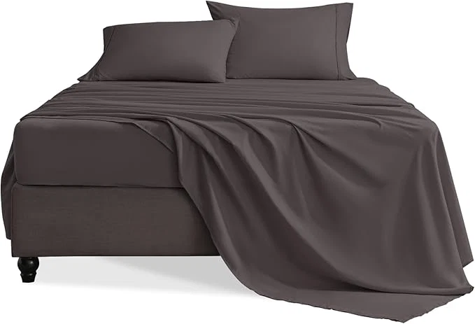 World-Class Queen Sheet Set 4 Pieces Hotel Luxury Soft Microfiber Queen Bed Sheets Set Up to 16 quot Deep Pockets Oeko-Tex Sheets with Elastic Breathable Wrinkle Dark Gull Gray Queen Responsible