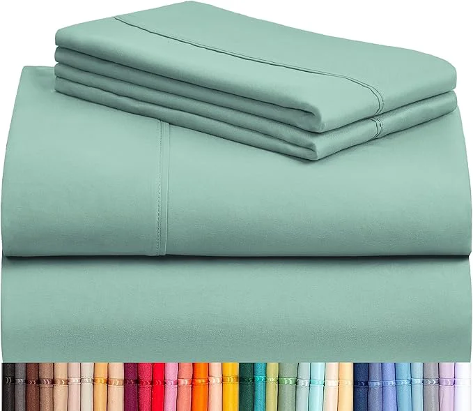 Environmentally Friendly LuxClub 6 PC King Sheet Set Breathable Luxury Bed Sheets Deep Pockets 18 quot Wrinkle Cooling Bed Sheets Machine Washable Hotel Bedding Silky Soft – Light Teal King First-Class