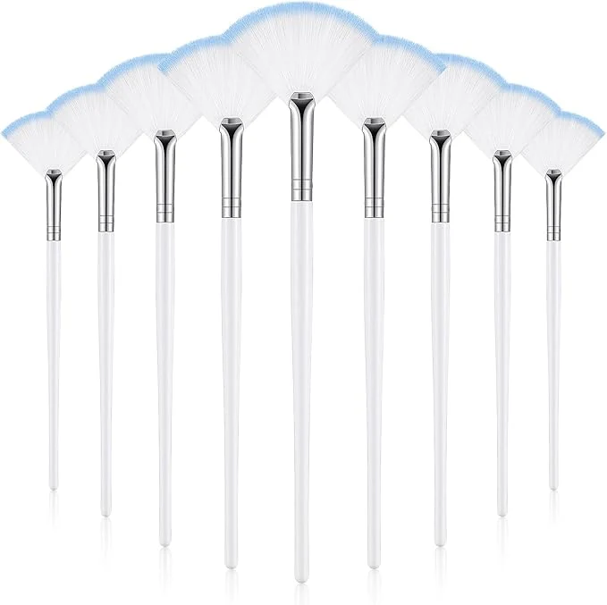 Fast 9 Pieces Facial Fan Mask Brushes Soft Facial Applicator Brushes Tools Exceptional