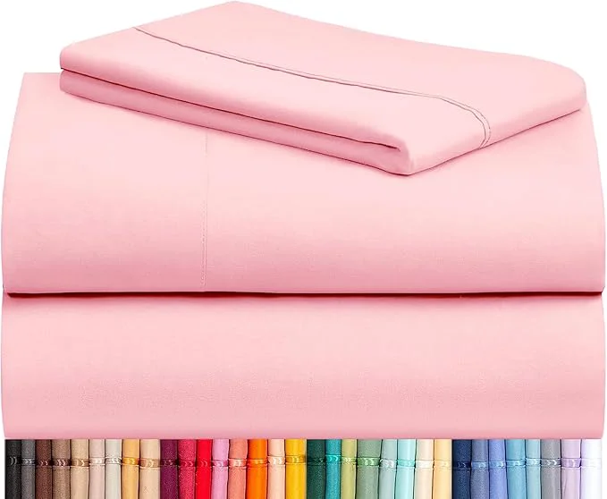 Premium LuxClub 3 PC Twin XL Sheet Set Deep Pockets Wrinkle Cooling Bed Sheets Hotel Bedding for Women Men Kids amp Teens Includes 1 Fitted Sheet 1 Flat Sheet and 1 Pillowcase-Silky Soft Baby Pink Trusted