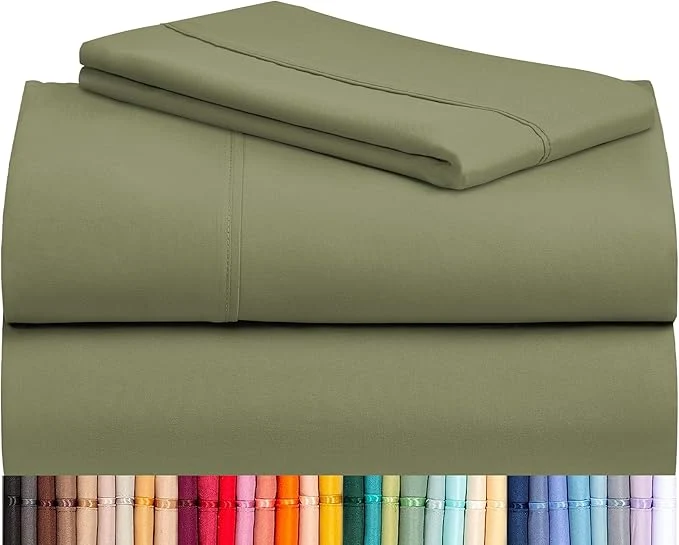 Carefully Designed LuxClub 3 PC Sheet Bed Sheets Deep Pockets 18 quot Eco Friendly Wrinkle -Kids-Fitted Sheets Machine Washable Hotel Bedding Silky Soft – Olive Twin Expertly Made